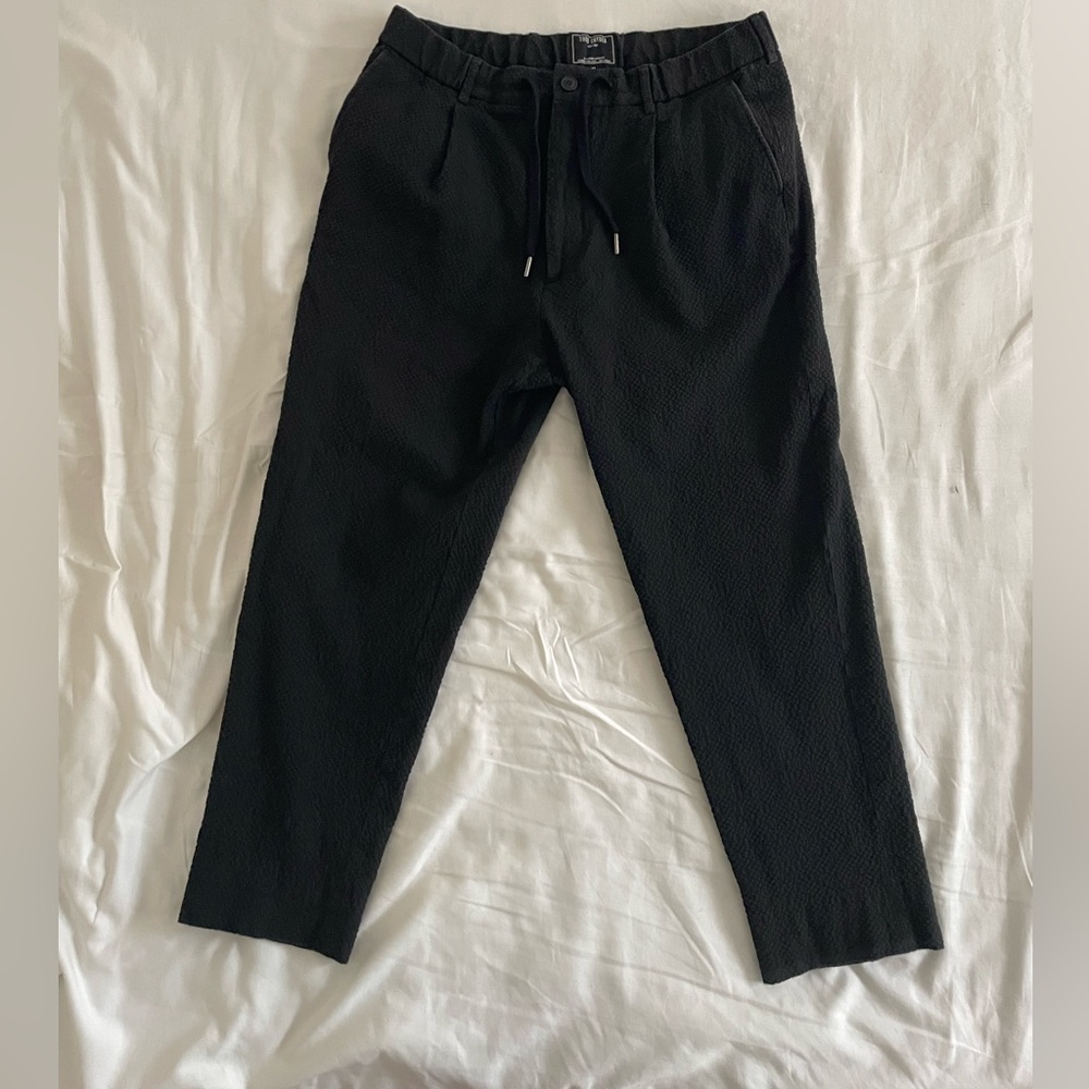 Todd Snyder black seersucker pants